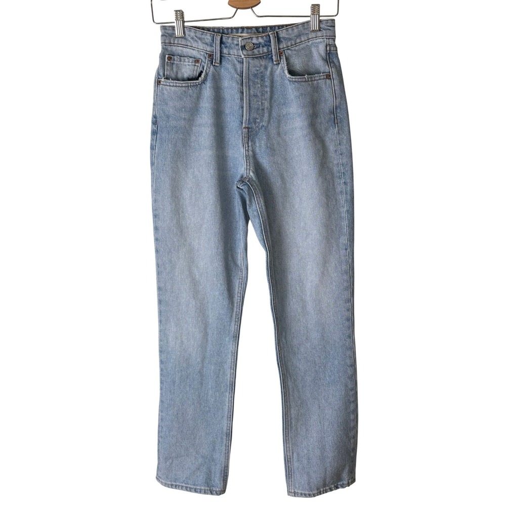 GRLFRND Karolina Straight Leg Jeans Light Blue Ventura Womens 24 High‎ Rise